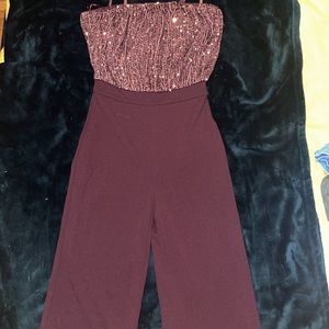 Brown Sequin Jumpsuit